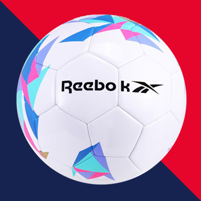 REEBOK<sup>&reg;</sup> Soccerball - Traditional 32 panel, stitched construction. Size 5 - Ideal for ages 13 years and up.
